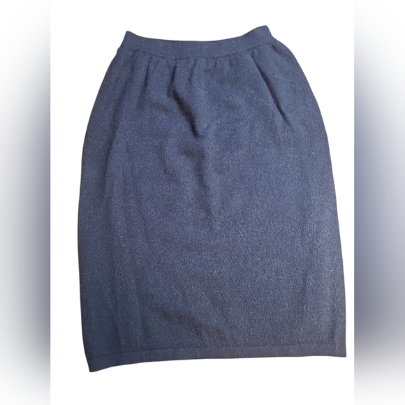 Liz Claiborne Black Vintage Pencil Skirt Wool And Angora Knit Size Medium - Picture 2 of 2